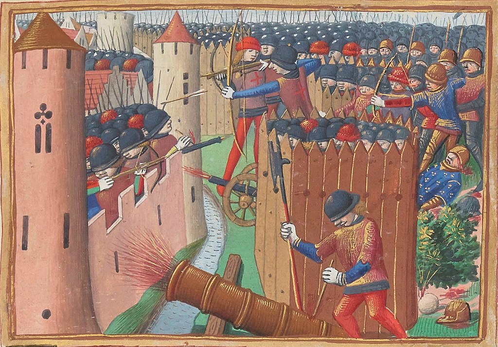 The siege of Orléans in 1429. The French army achieved victory thanks to Joan of Arc's efforts.