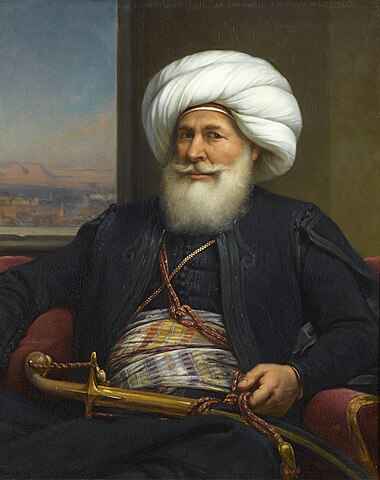 Muhammad Ali Pasha (1769-1849), quien lideró la modernización de Egipto. Sus reformas abarcaron los sectores militar, económico y educativo.