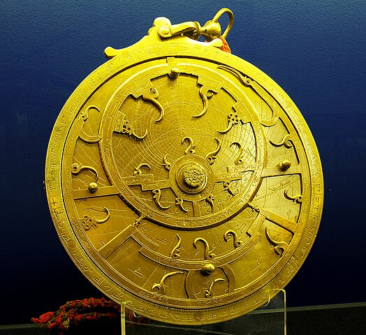 An astrolabe similar to those used in the 16th century. Such instruments were used for astronomical observations during Magellan's voyage.