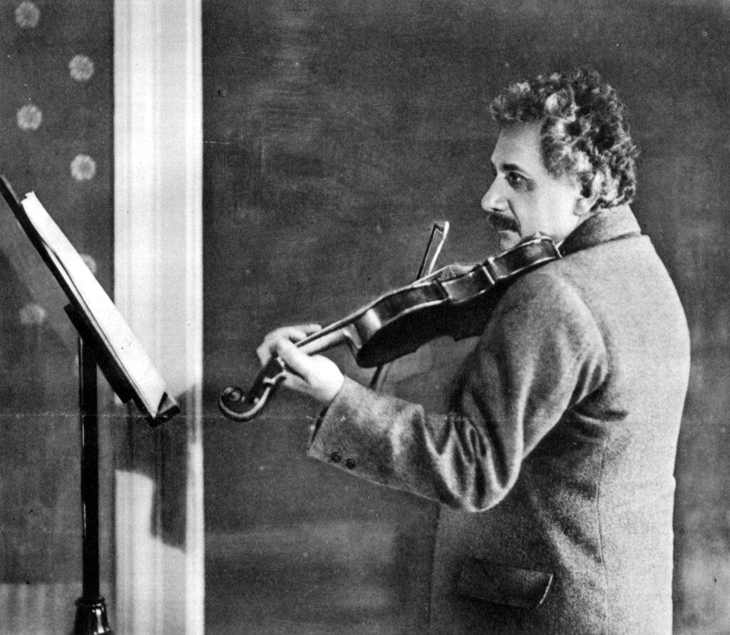 Albert Einstein playing the violin